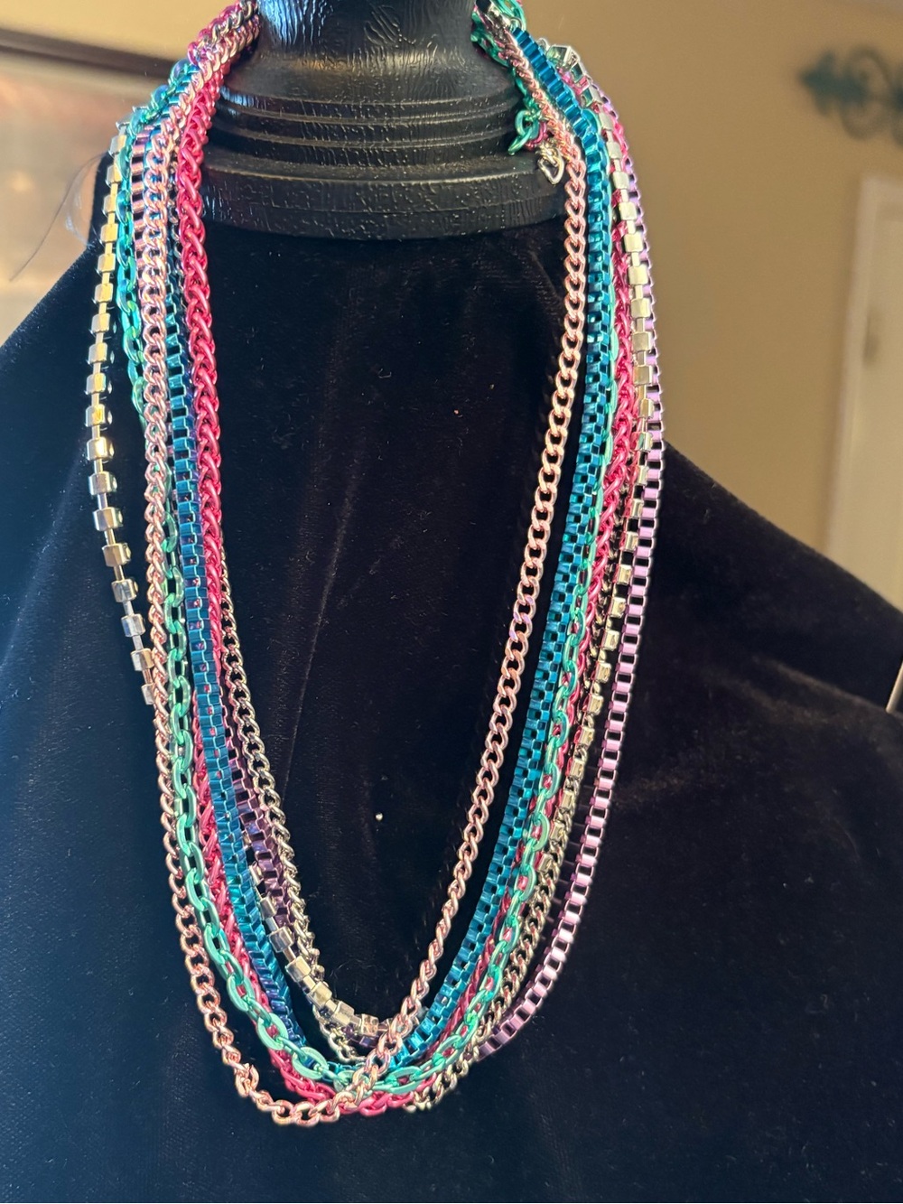 Multi-Color Layered Chain Necklace - Women Jewelry